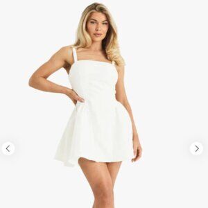 Boohoo White skater dress